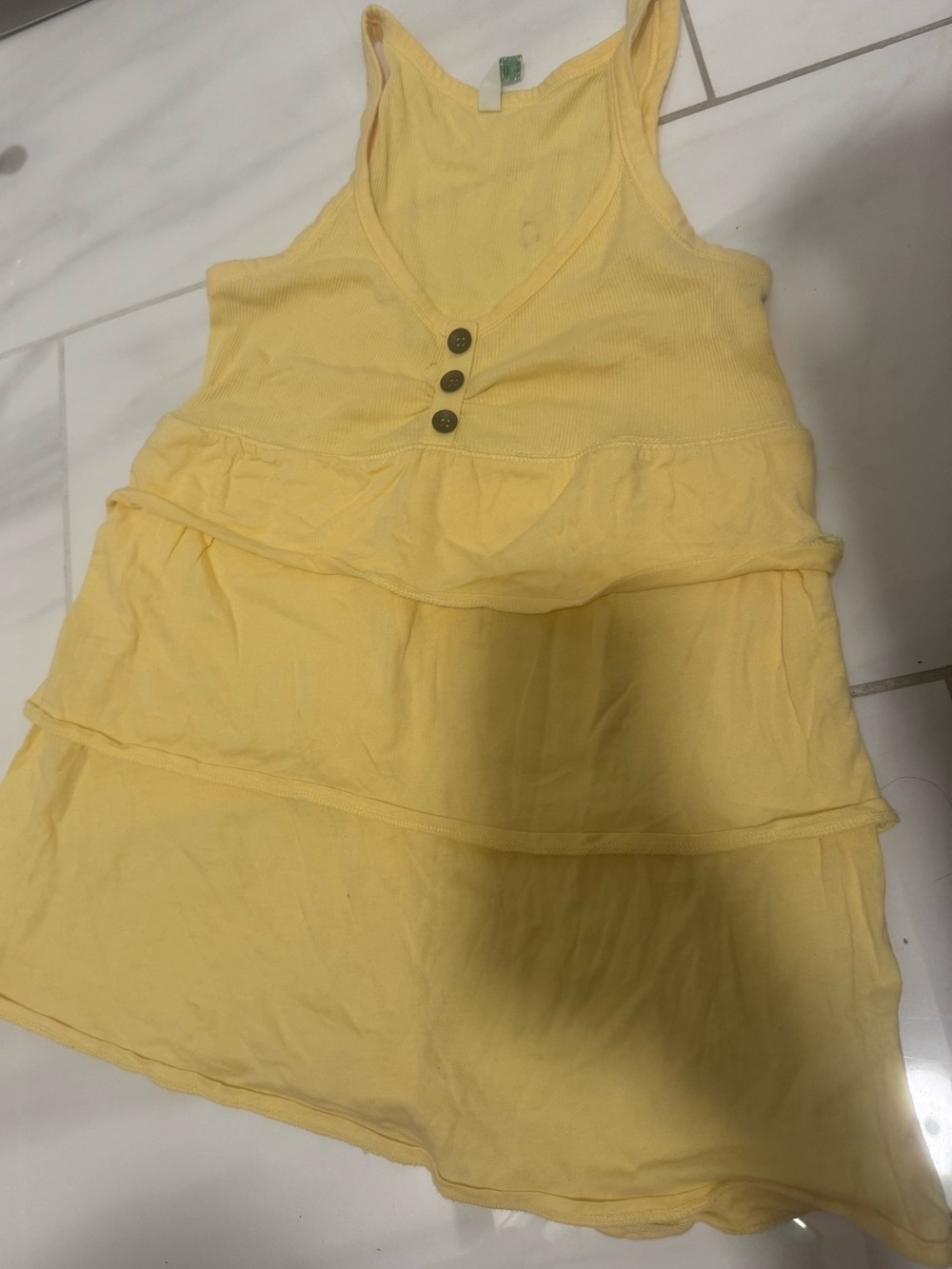 Old Navy Yellow Tiered Tank Top